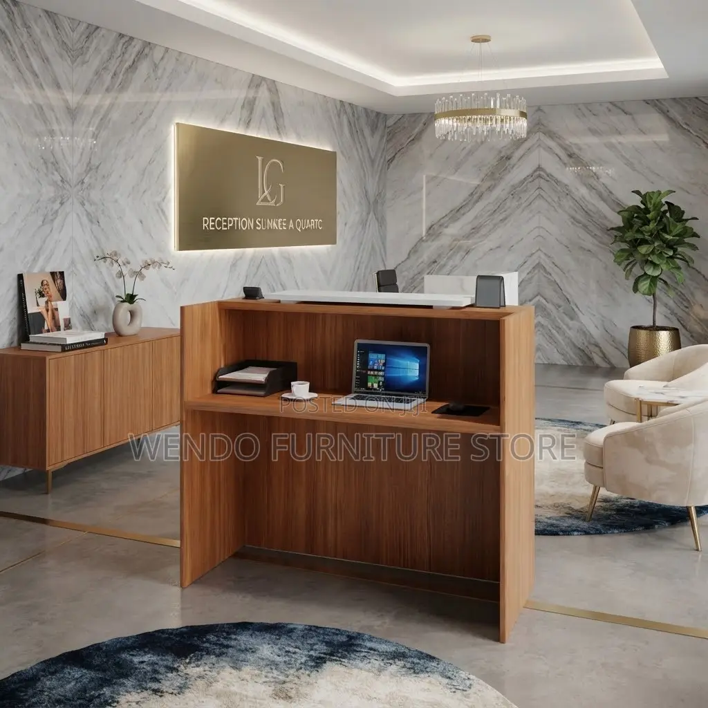 Reception Desk; 1400mm Brown Offices Wooden Reception Desk