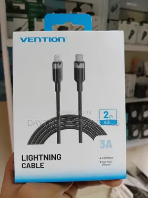 Vention 2-Meter 3A Braided USB-C to Lightning Fast-Charging Cable.