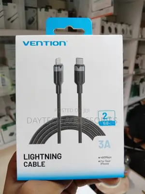 Vention 2-Meter 3A Braided USB-C to Lightning Fast-Charging Cable.