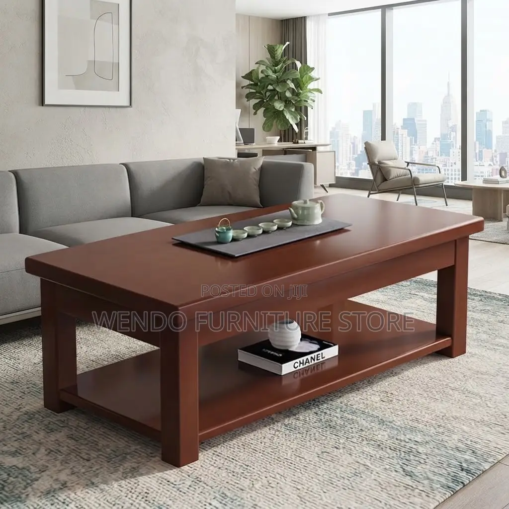 Coffee Table; Executive Style Mahogany Coffee Table