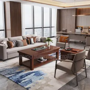 Coffee Table; Executive Style Mahogany Coffee Table