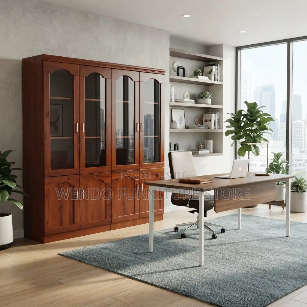 Office Cabinet; Four Doors Mahogany Storage Filing Cabinet