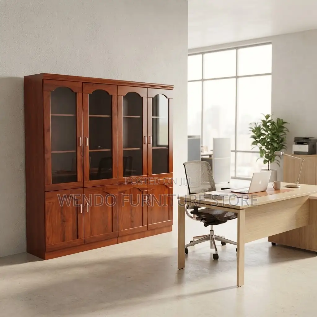 Office Cabinet; Four Doors Mahogany Storage Filing Cabinet