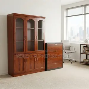 Office Cabinet; Four Doors Mahogany Storage Filing Cabinet