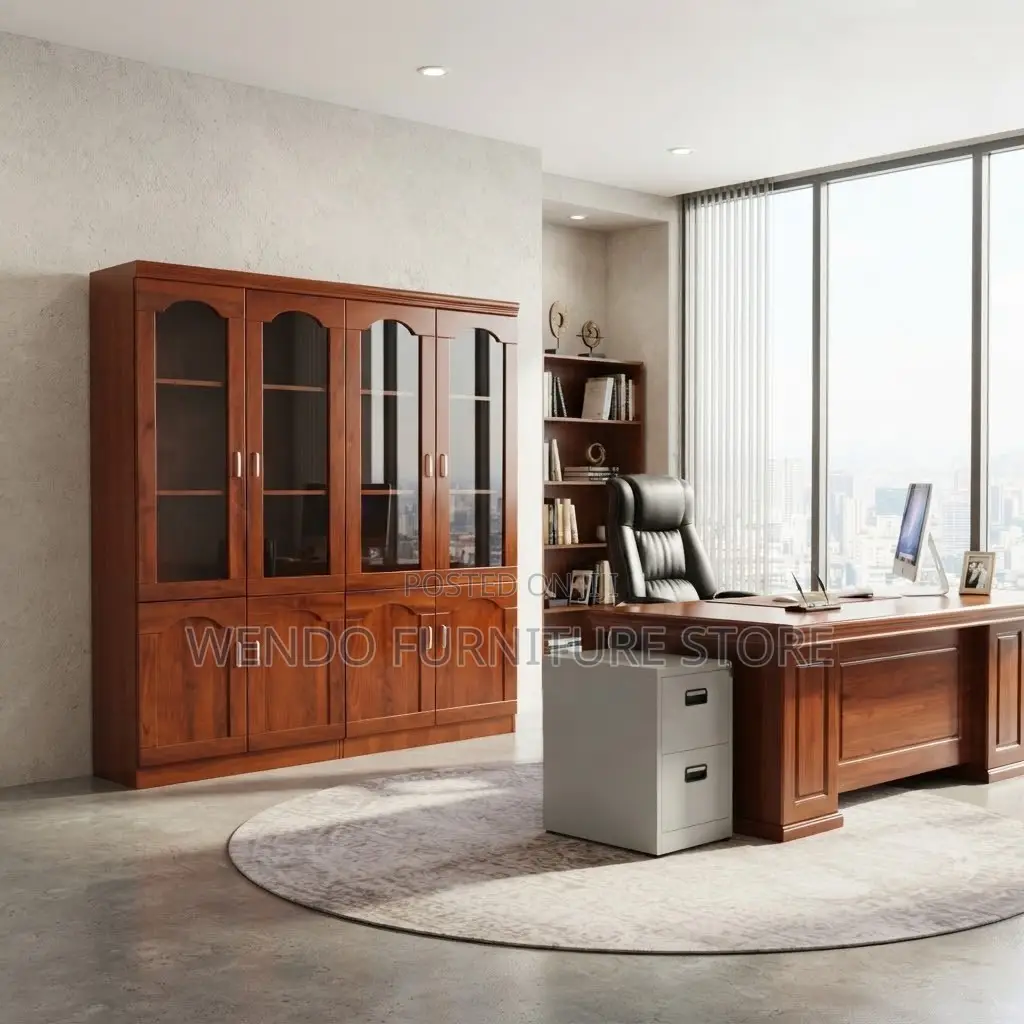 Office Cabinet; Four Doors Mahogany Storage Filing Cabinet