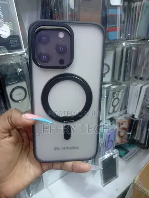 Translucent Magnetic Case With a Ring Stand for the iPhone 14 Pro Max