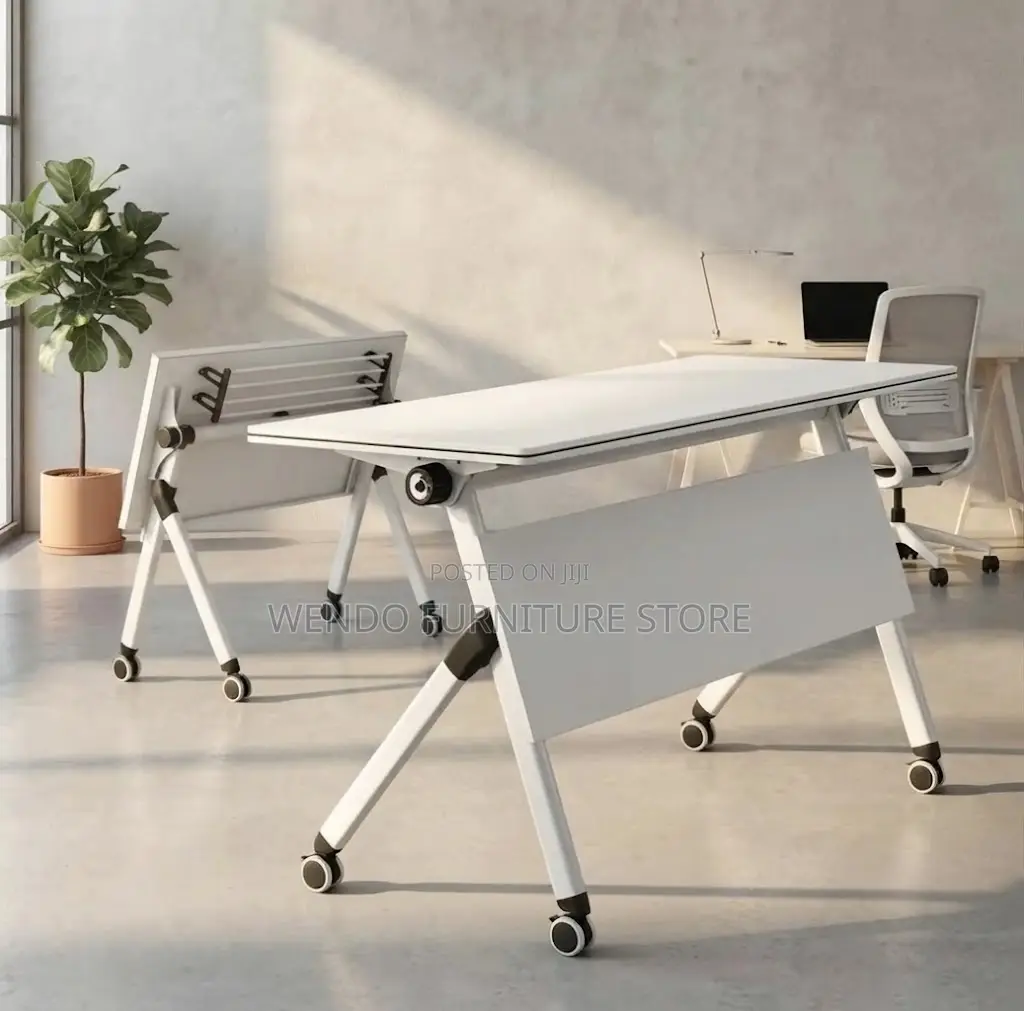 Office Tables; White Foldable Offices Folding Mobile Table