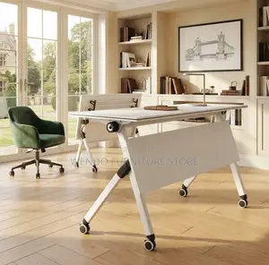 Office Tables; White Foldable Offices Folding Mobile Table