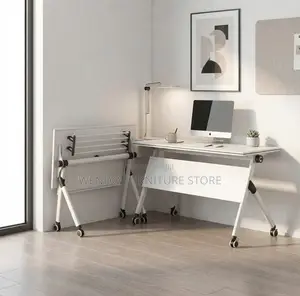 Office Tables; White Foldable Offices Folding Mobile Table