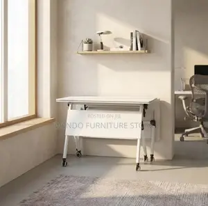 Office Tables; White Foldable Offices Folding Mobile Table