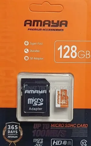 Amaya Premium Accessories 128GB Micro SDHC Card SD Adapter 100mb/S