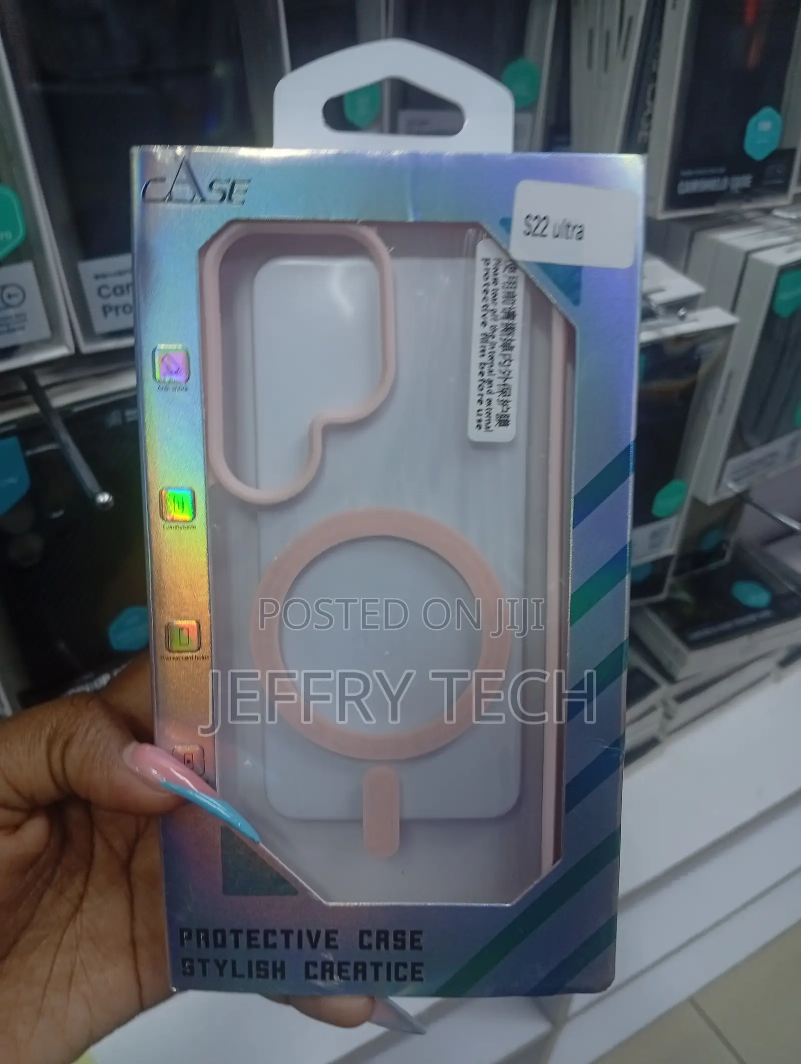Pink MagSafe Protective Case for the Samsung Galaxy S22 Ultra,