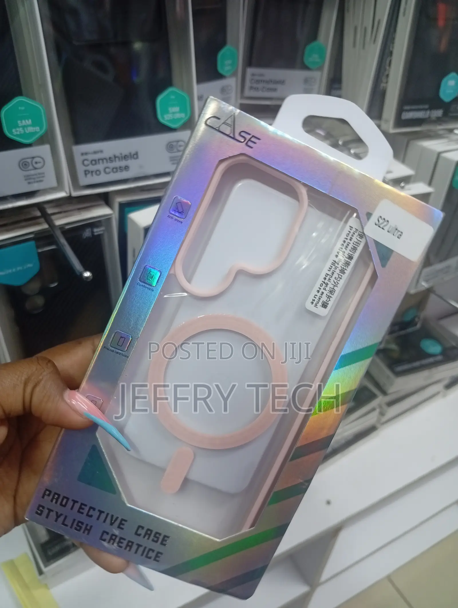 Pink MagSafe Protective Case for the Samsung Galaxy S22 Ultra,