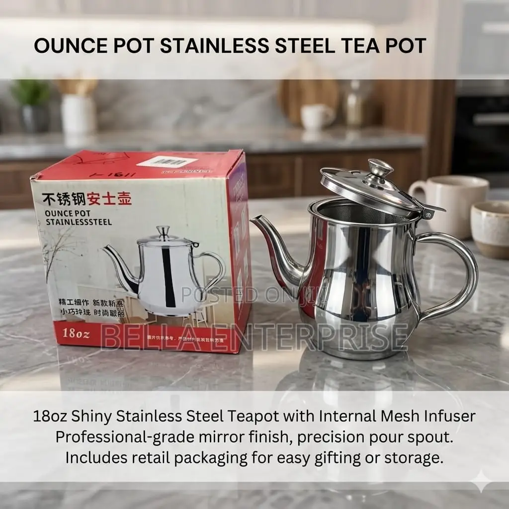 NEW ARRIVAL Ounce Steel Tea Pot Available Sizes