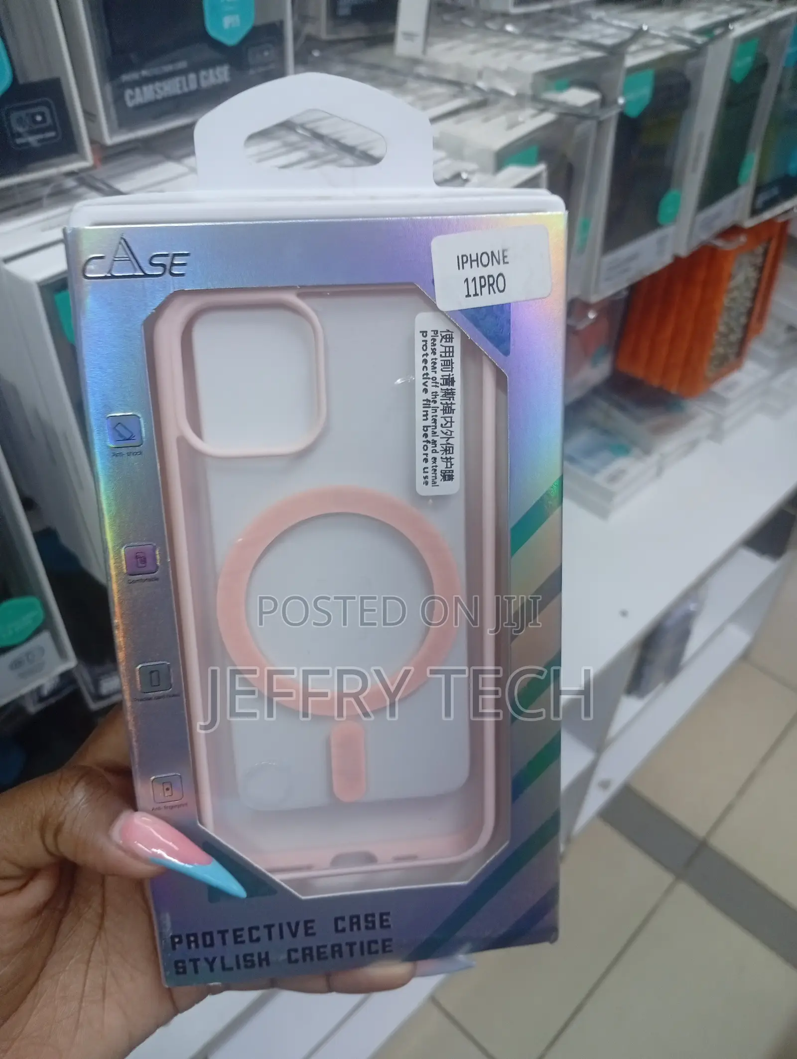 Pink Magnetic Phone Case Packaged in a Box for the iPhone 11 Pro