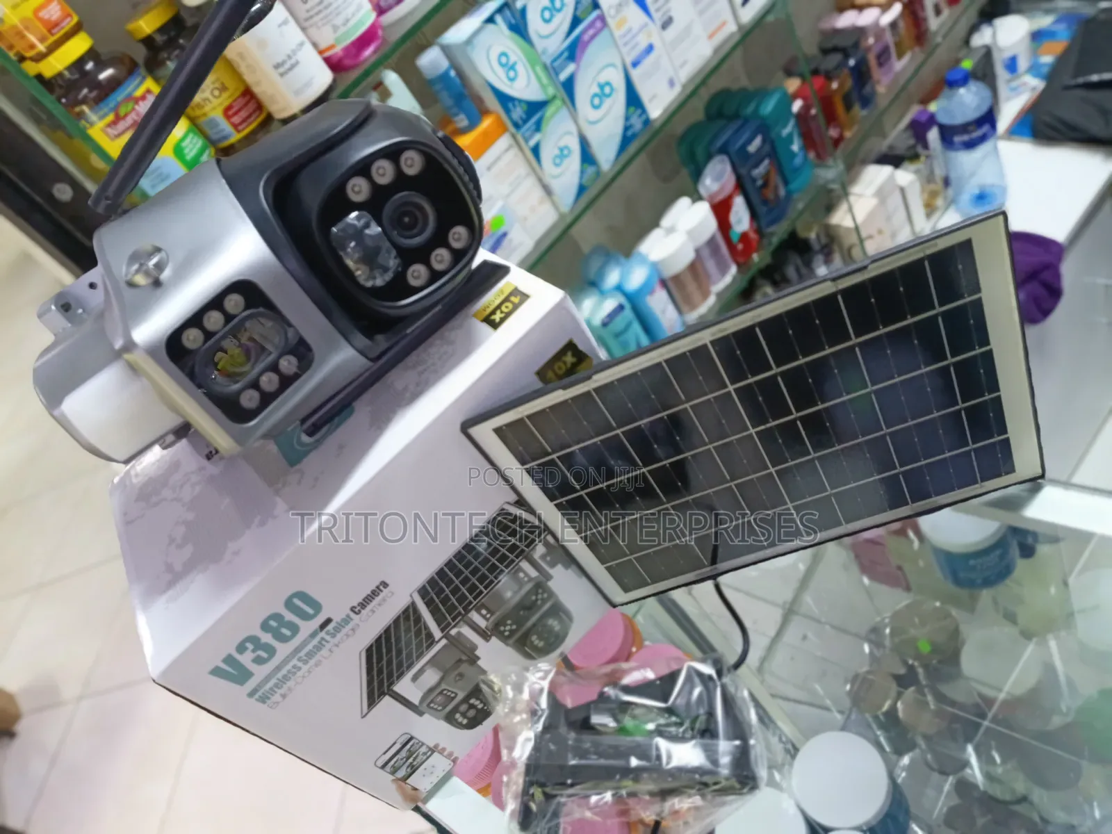 V380 Pro Ultra 4K Triple-Lens Solar Camera | 10X Zoom & Panoramic View