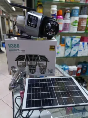 V380 Bullet-Dome Linkage Solar Camera – 360° Multi-Lens Surveillance