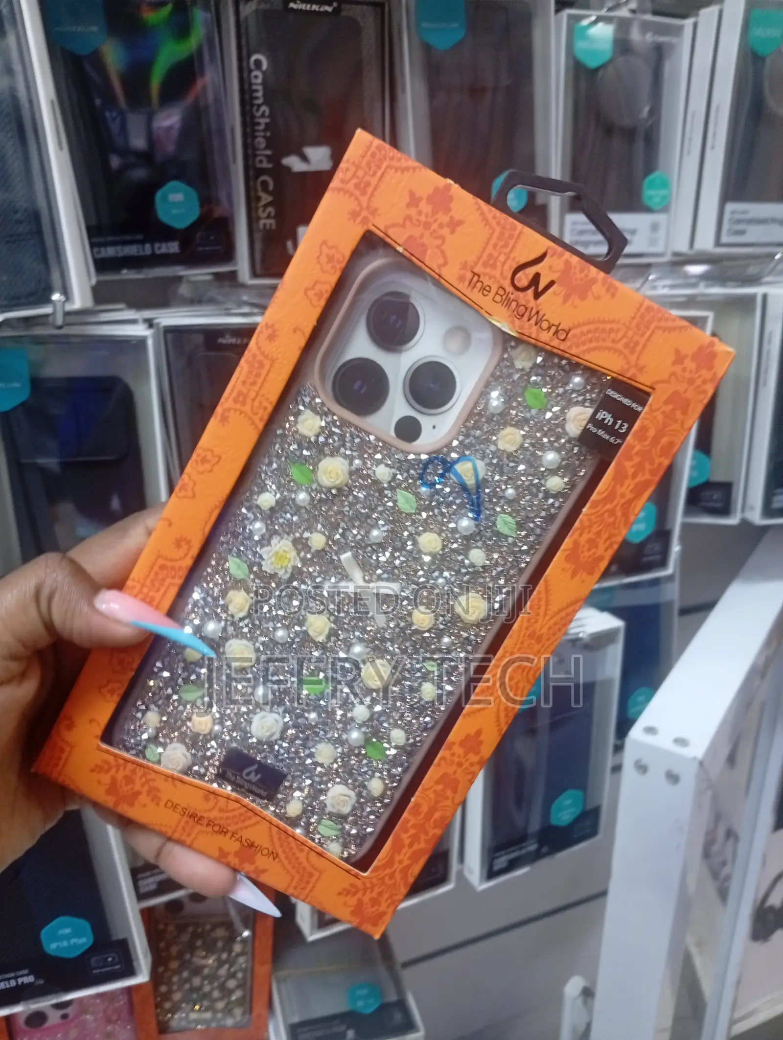 Floral Phone Case From Packaged in an Orange an iPhone 13 Pro Max