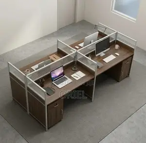 Office Workstation : Spacious Modular 4-Seater Workstation