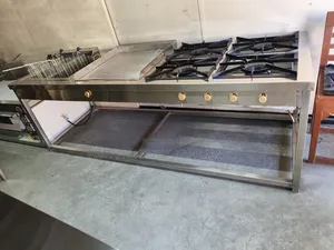 Commercial Combined Cooker — 4 Burner, Griddle & Electric Fryer