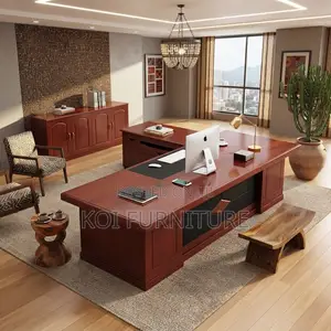 Office Desk; 1800MM Executive Mahogany Vcs7 Office