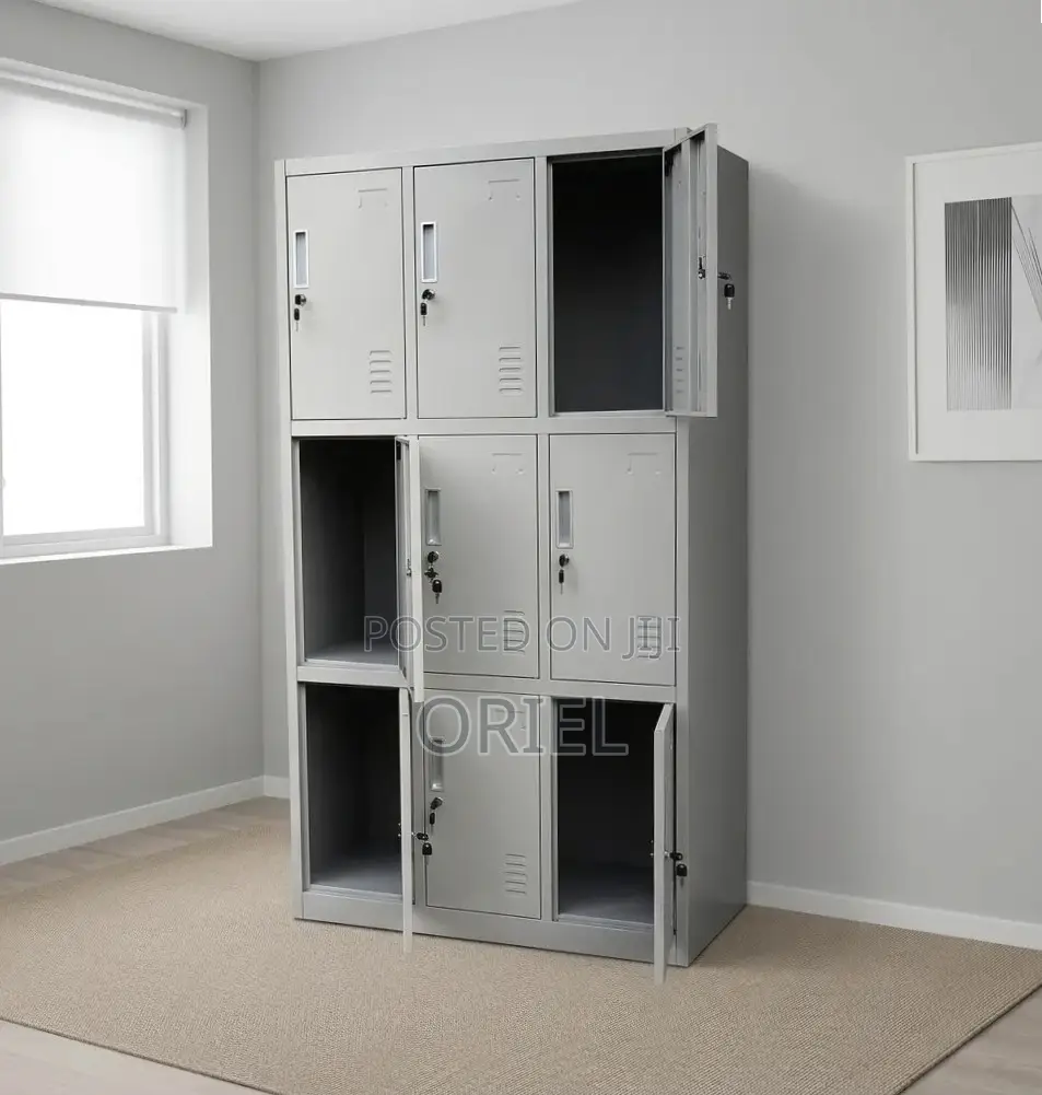 Office Cabinet : 9-Locker Steel Cabinet