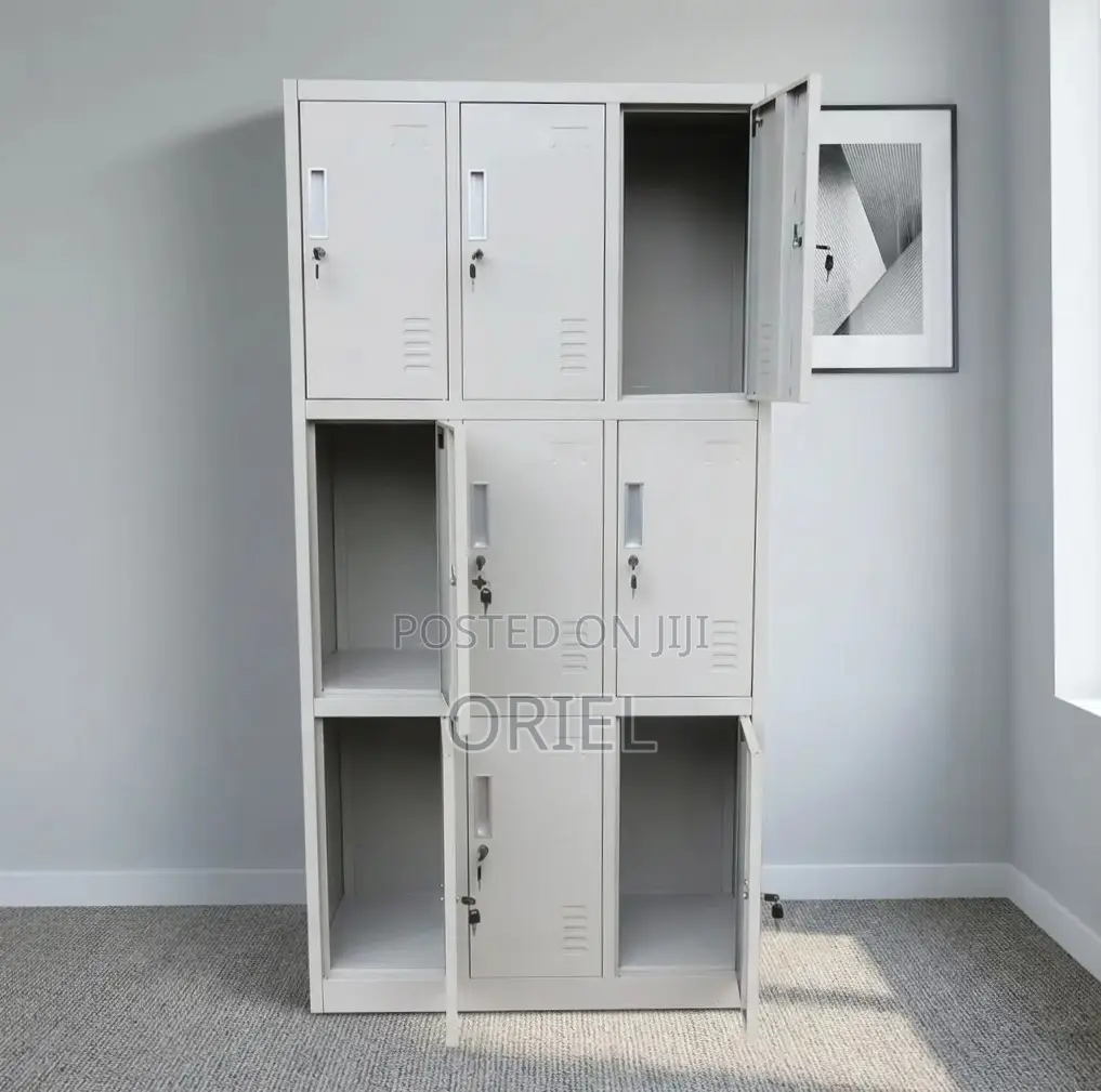 Office Cabinet : 9-Locker Steel Cabinet
