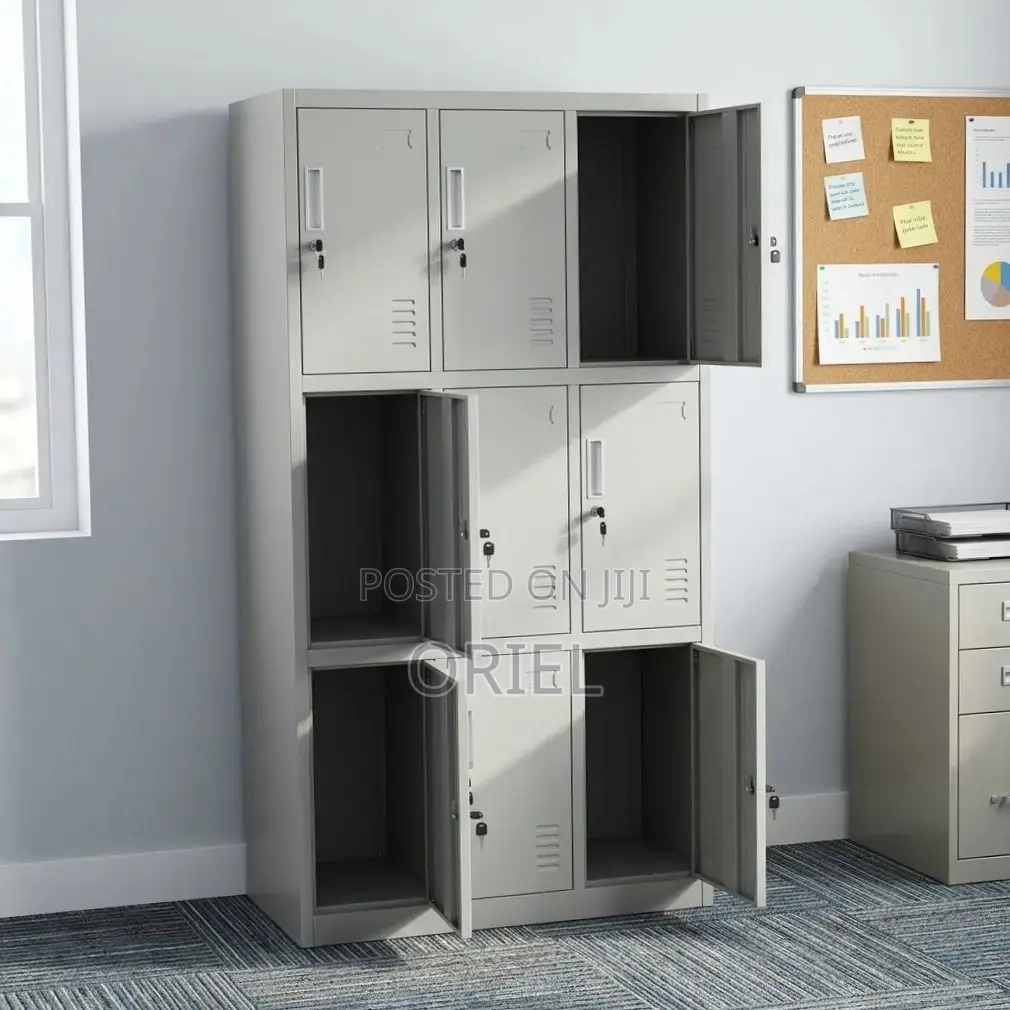 Office Cabinet : 9-Locker Steel Cabinet