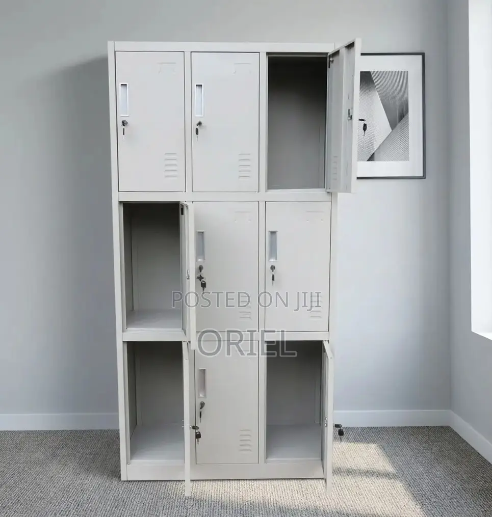 Office Cabinet : 9-Locker Steel Cabinet