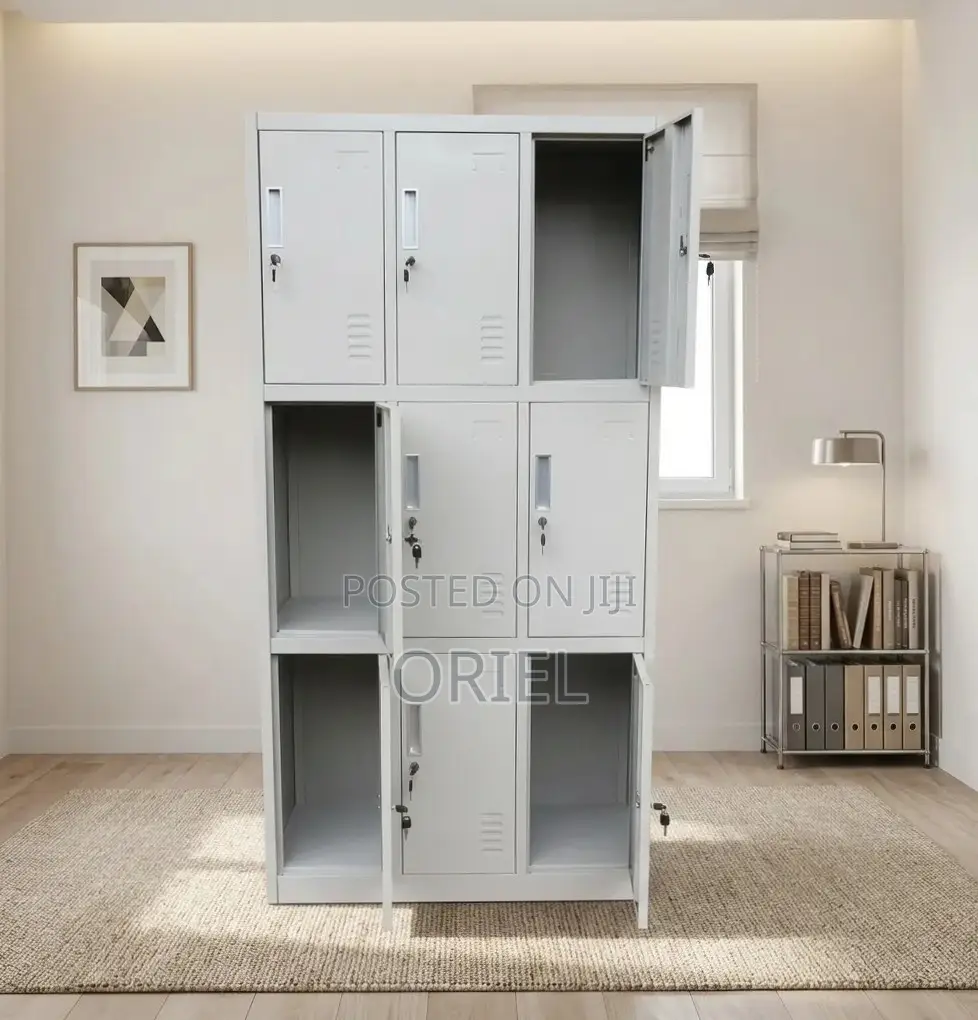 Office Cabinet : 9-Locker Steel Cabinet