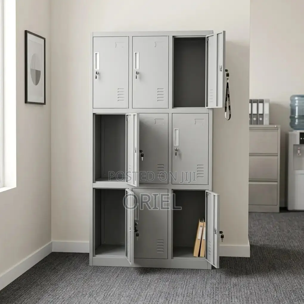 Office Cabinet : 9-Locker Steel Cabinet