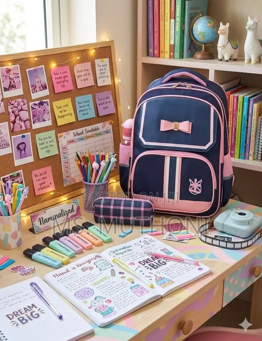 🎀🎒 Girls Waterproof Children's School Bag and Pencil Pouch Set