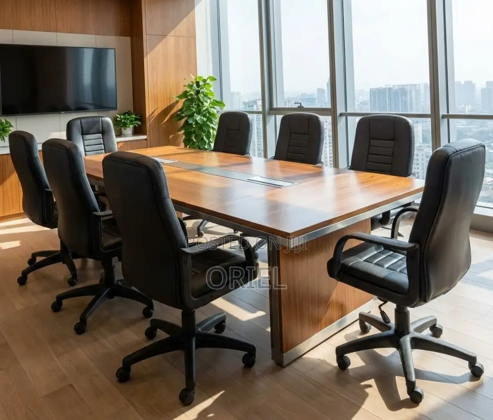 Office Chair : Mid Back Black Leather Padded Swivel Chair