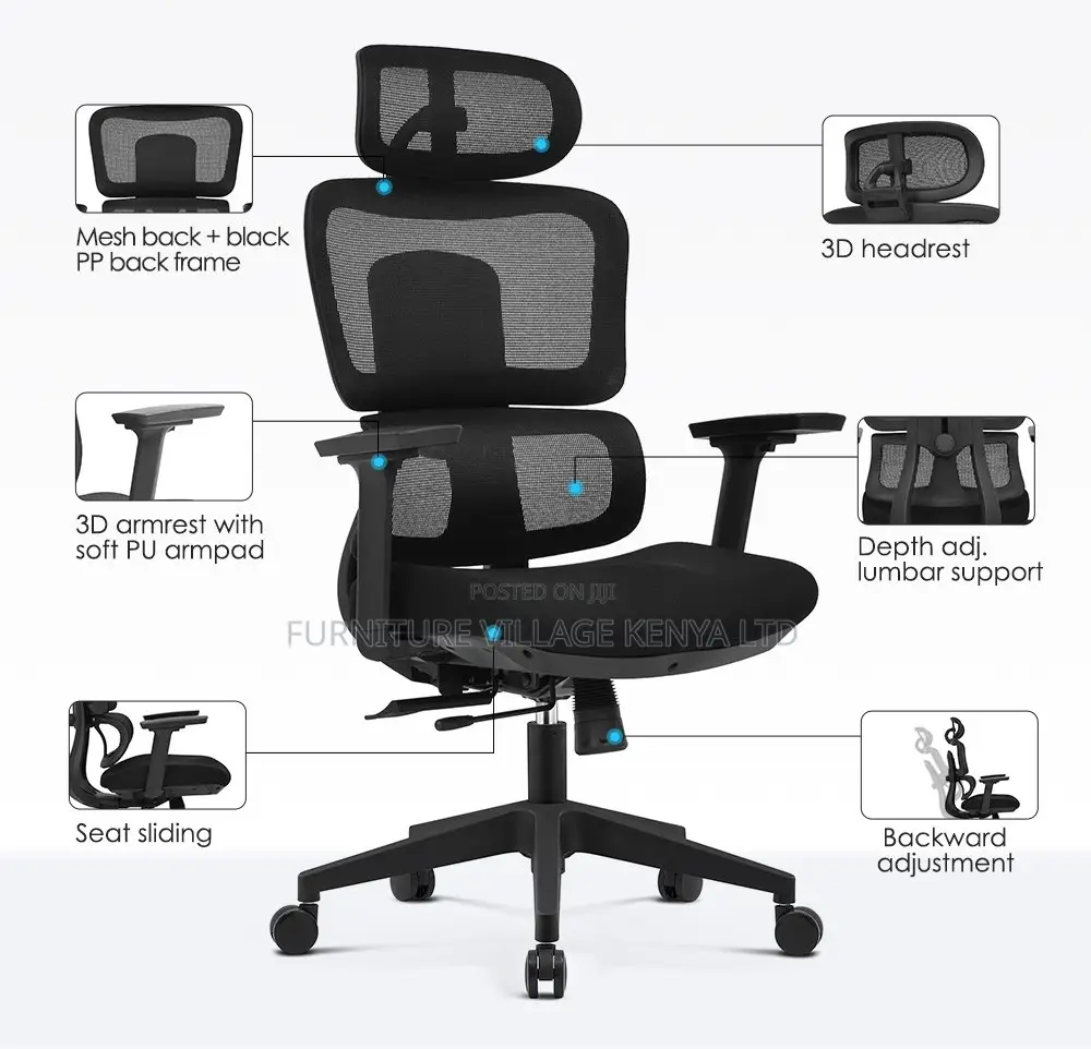 Office Chair; Mesh Executive Orthopedic Computer-Office Seat