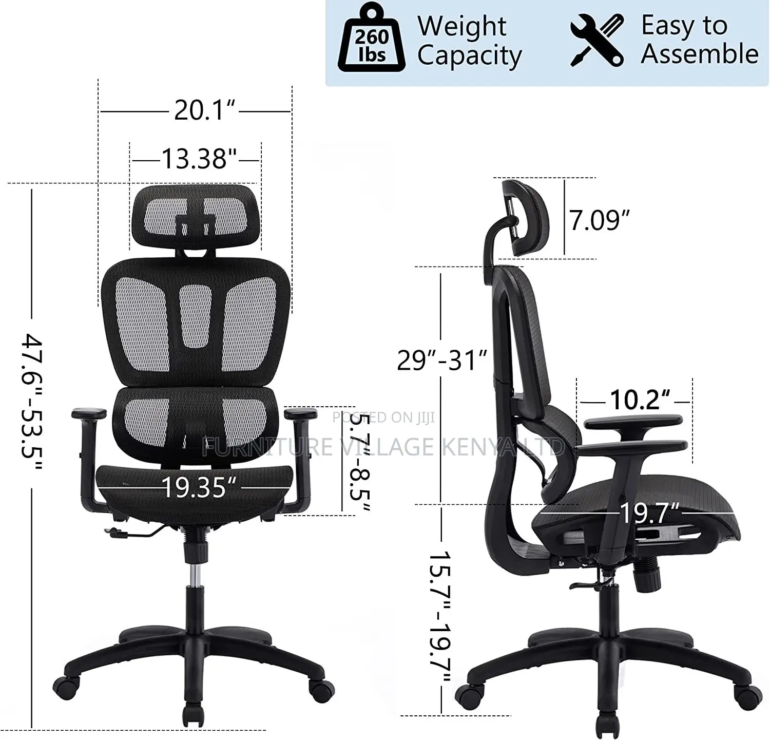 Office Chair; Mesh Executive Orthopedic Computer-Office Seat