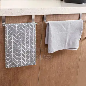 Metal Towel Hanging Rack Over Kitchen Cabinet Door