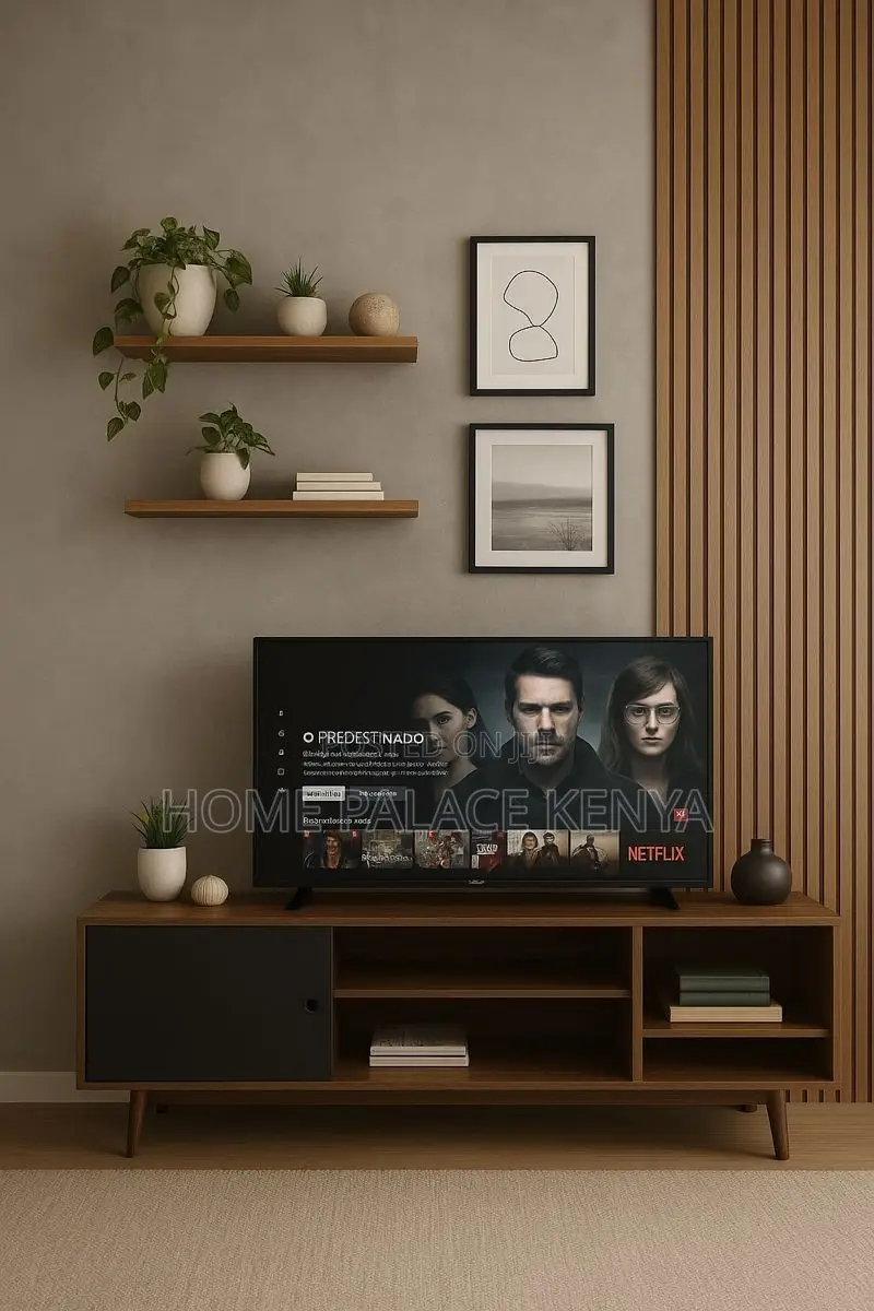 TV Stand; Contemporary Wooden TV Stand With Multiple Storage Shelves