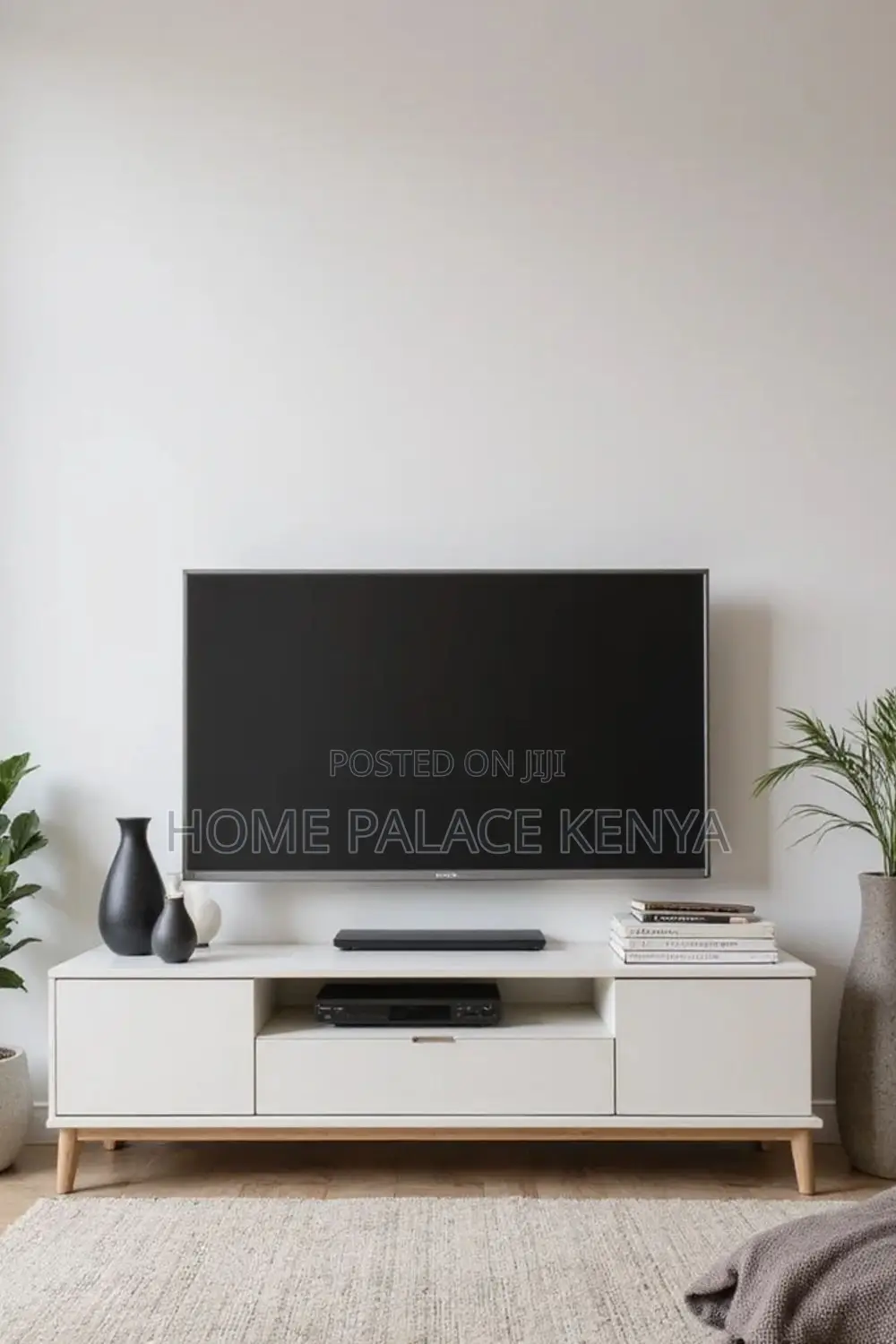 TV Stand; Contemporary Wooden TV Stand With Multiple Storage Shelves