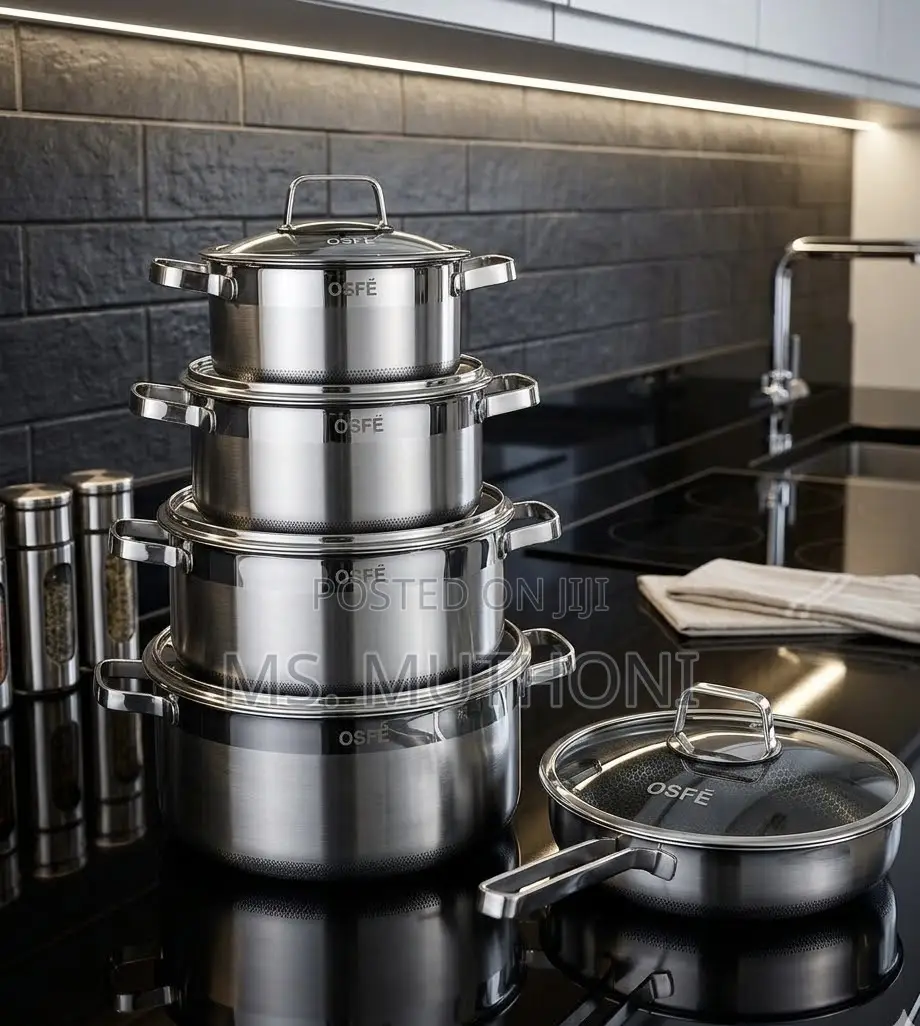 OSFE Professional 3-Layer Stainless Steel Casserole and Frying Pan Set