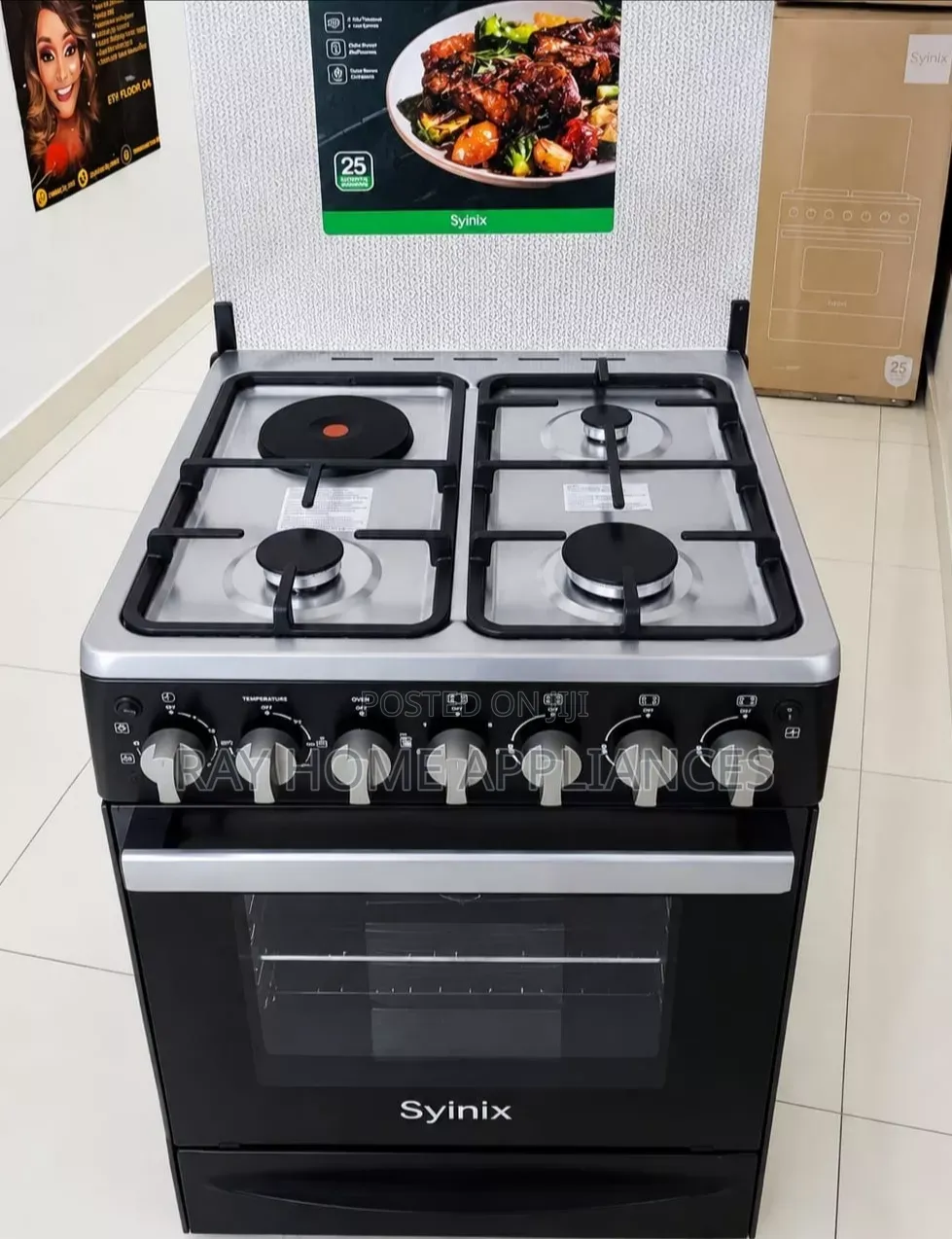 60cm*60cm Syinix Standing Cooker 3g+1Rapid Hotplate