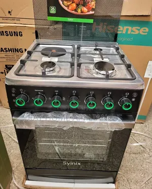 Syinix Standing Cooker 60*60cm 3gas +1 Rapid Hotplate With Gas Sensor