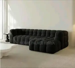 Living Room Sofa; Modern Bubble Fabric 6 Seater Couch for Family Homes