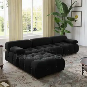 Living Room Sofa; Modern Bubble Fabric 6 Seater Couch for Family Homes