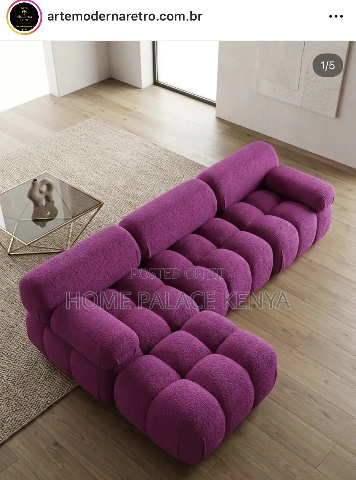 Living Room Sofa; Modern Bubble Fabric 6 Seater Couch for Family Homes