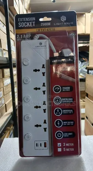 Lightwave Extension Socket 3m 4 Sockets