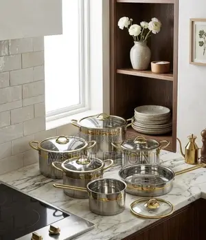 High-Grade Stainless Steel Body + Tempered Glass Lids Pots Set