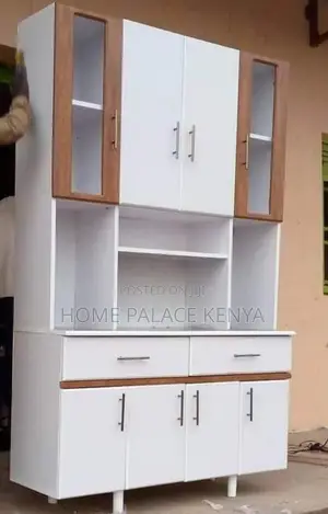 Cabinet; Modern Storage Kitchen Cabinet With Dedicated Microwave Shelf
