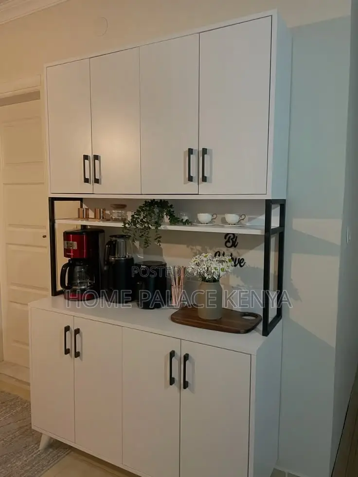 Cabinet; Modern Storage Kitchen Cabinet With Dedicated Microwave Shelf