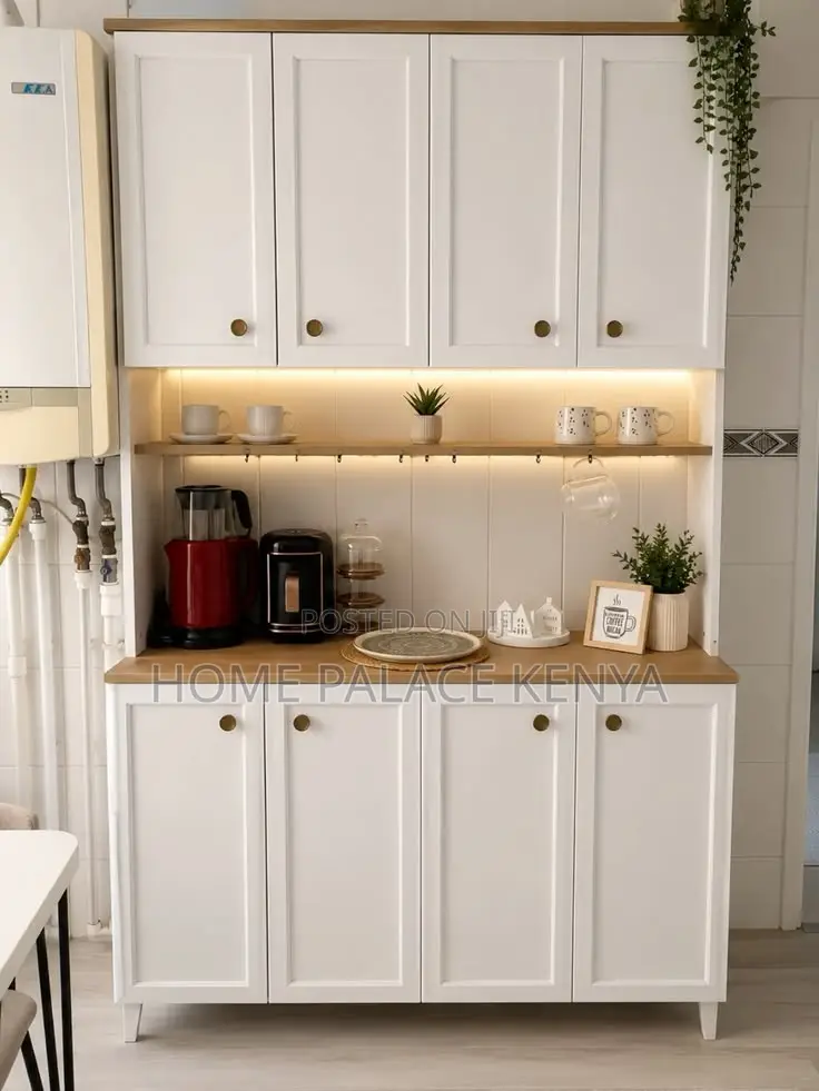 Cabinet; Modern Storage Kitchen Cabinet With Dedicated Microwave Shelf