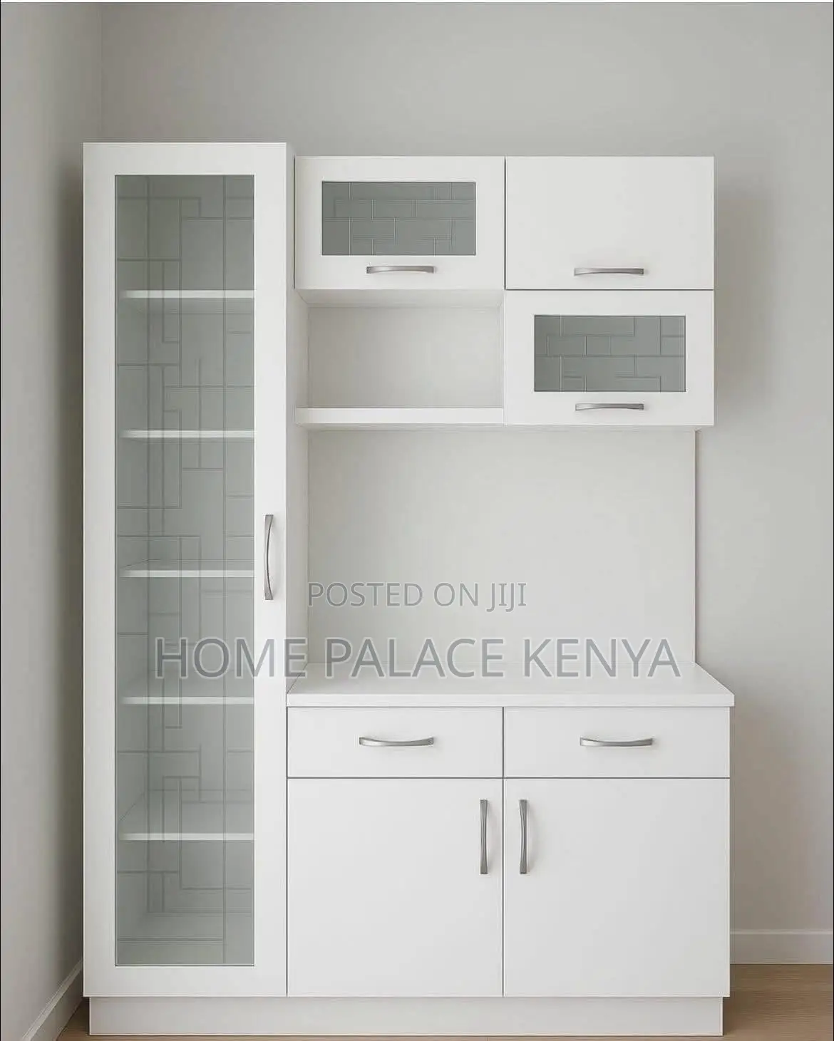 Cabinet; Modern Storage Kitchen Cabinet With Dedicated Microwave Shelf